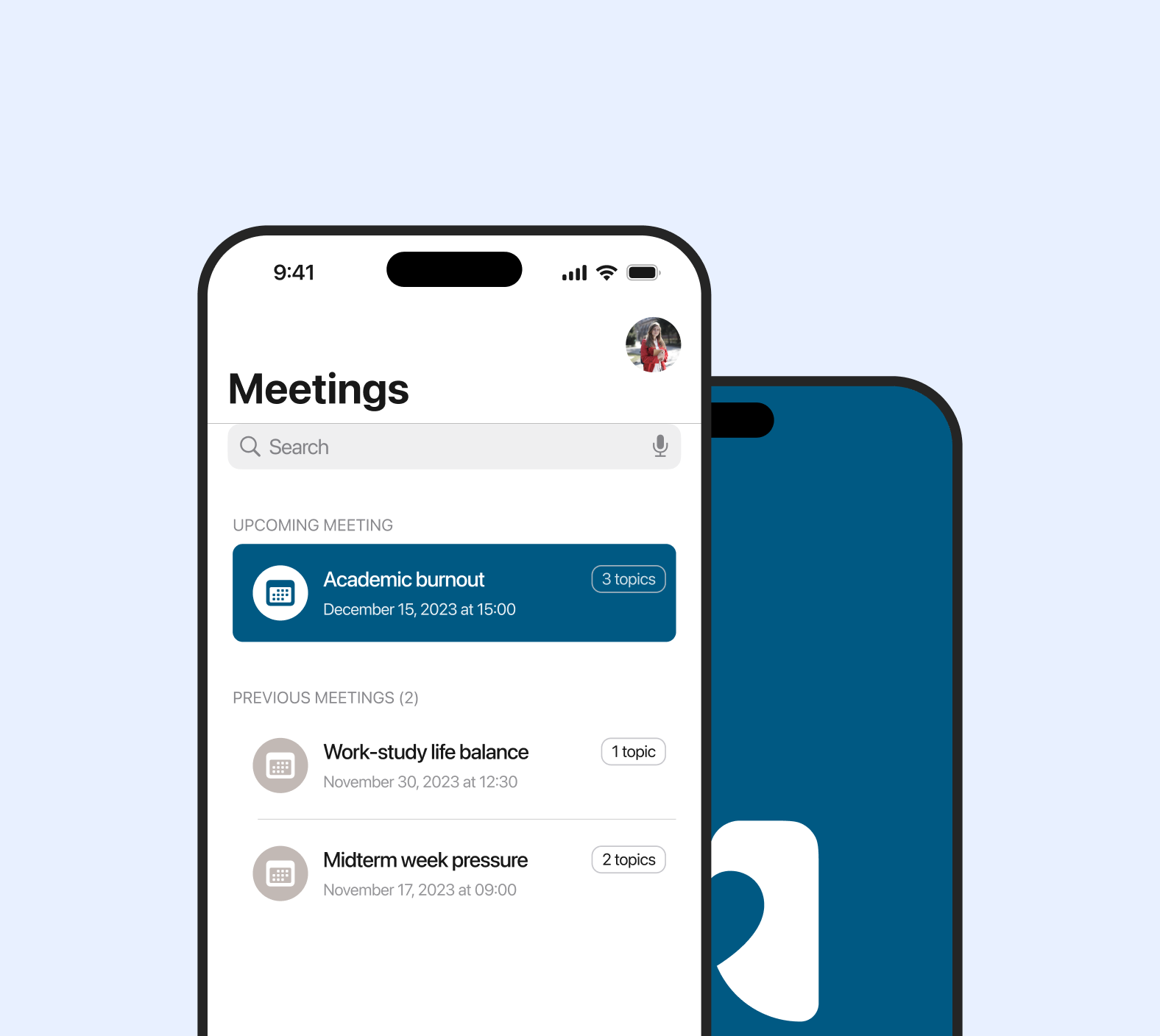 A card mockup for MeetUP