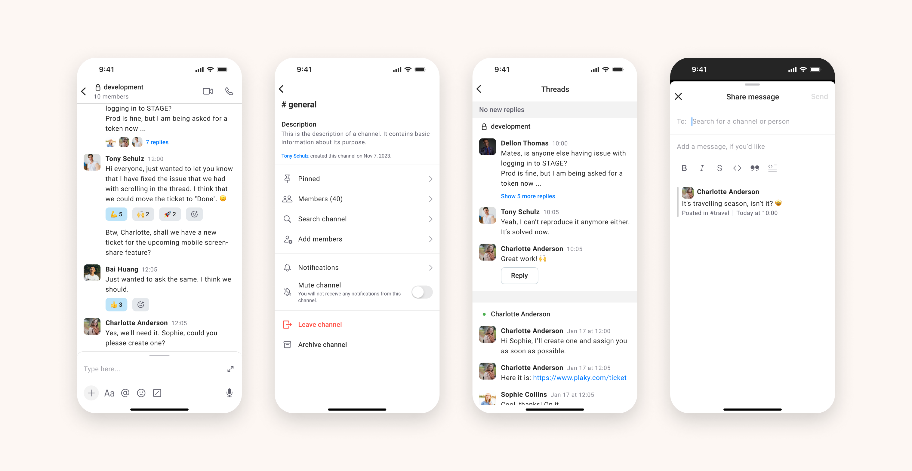 A channel conversation