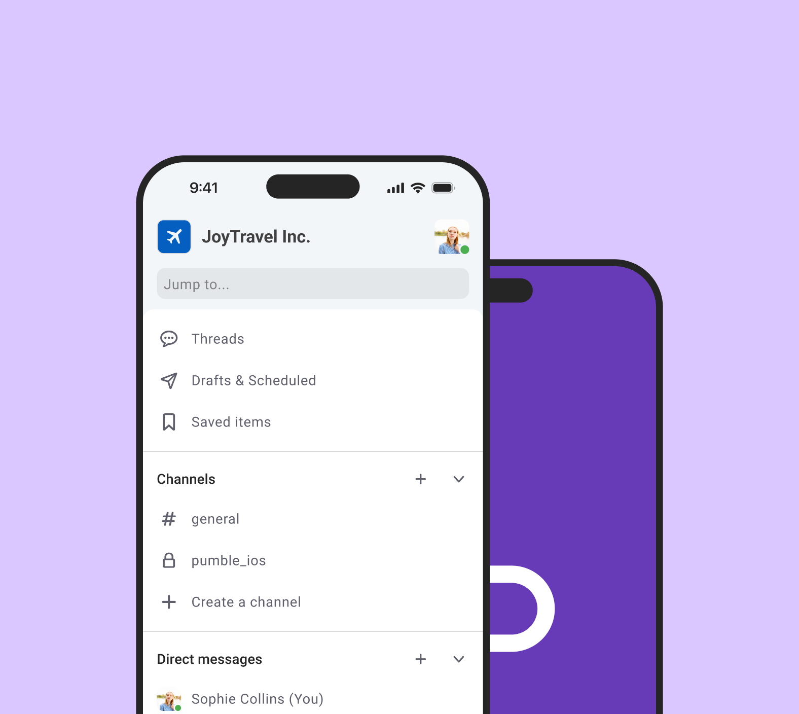 A card mockup for Pumble